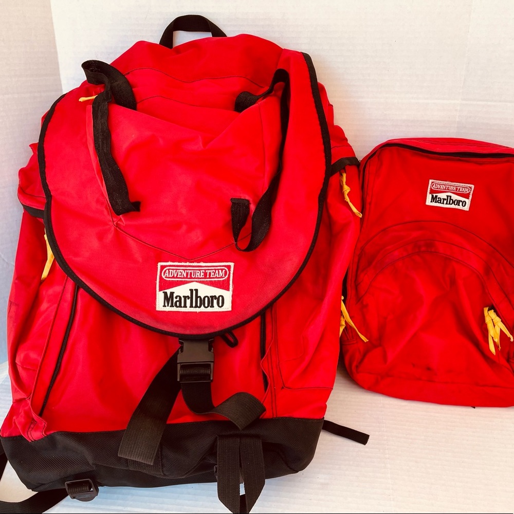 Vintage RARE Marlboro Adventure Team Red Camping Hiking Day Week Backpack